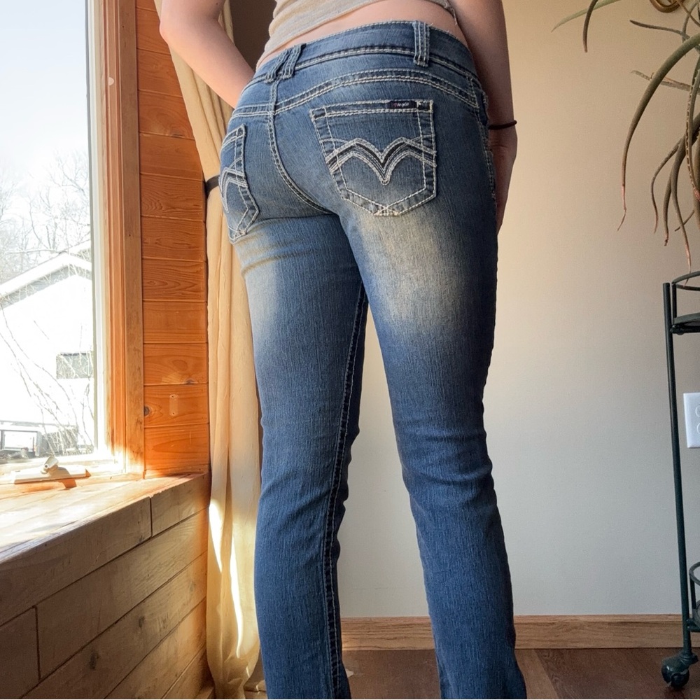 Angels Low Rise Dark Wash Skinny Jeans - Picture 8 of 8